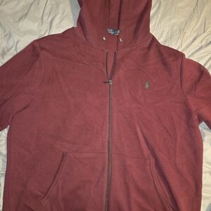 Polo Ralph Lauren Full Zip Hoodie – Maroon / Burgundy – Size L